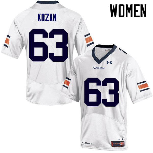 Women Auburn Tigers #63 Alex Kozan College Football Jerseys Sale-White